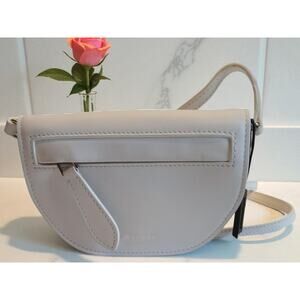 New - Burberry Olympia Micro Mini Leather Shoulder Bag Optic White